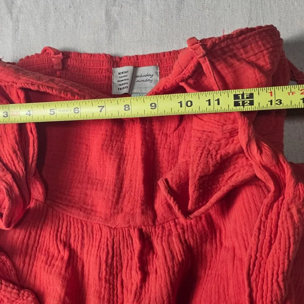 Saturday Sunday Anthropologie Isabel Tie Front‎ Jumpsuit Red Sleeveless Women XS